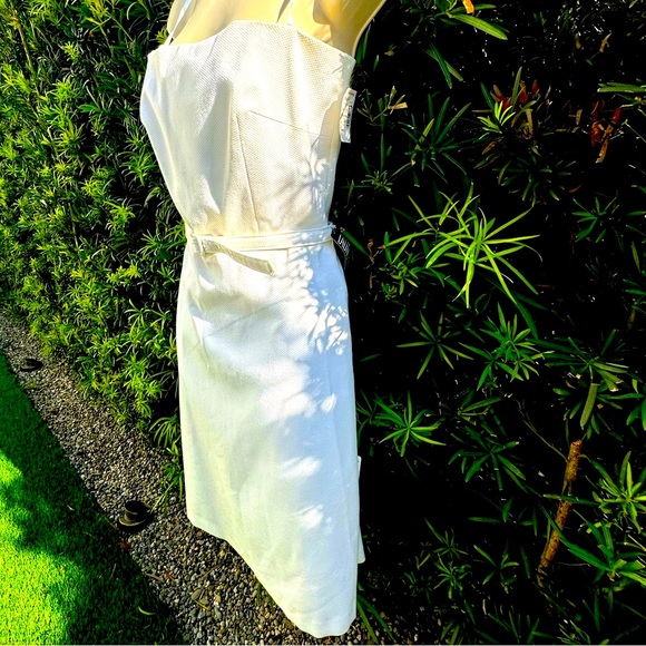 NWT, VINTAGE, circa 1987, Laundry by Shelli Segal, Ivory strapless pique dress 4 - Picture 4 of 13
